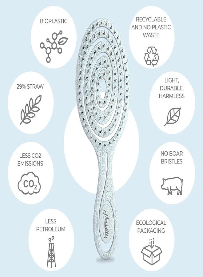 Ninabella Detangle Hair Brush for Women & Men - Does not Pull - Straightening Brushes for Straight & Curly Hair - Unique Spiral Detangling Hairbrush - Blue - Image 4